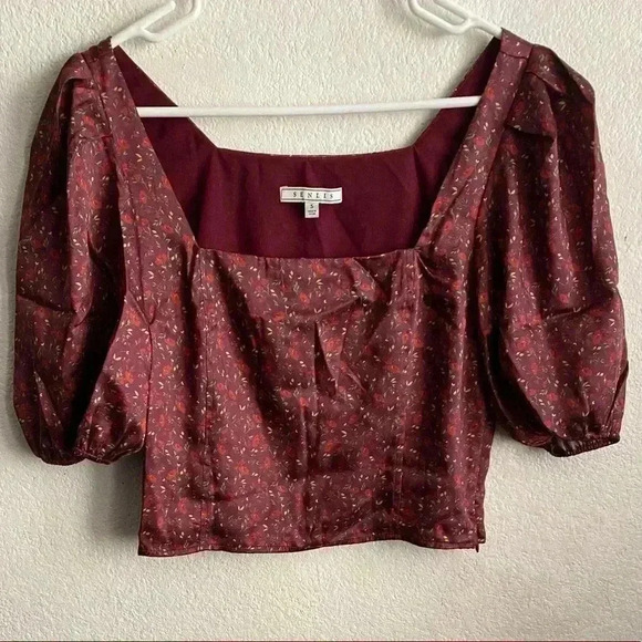 🆕Senlis Whispy Rose Michele Puff Sleeve Top S🆕 - Picture 6 of 15